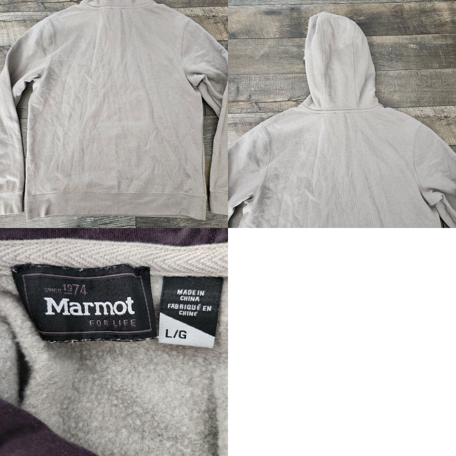 Marmot Marmot Hoodie Mens Large Pull Over Sweatshirt Gray Spellout Logo Outdoor Size US L / EU 52-54 / 3 - 8 Thumbnail
