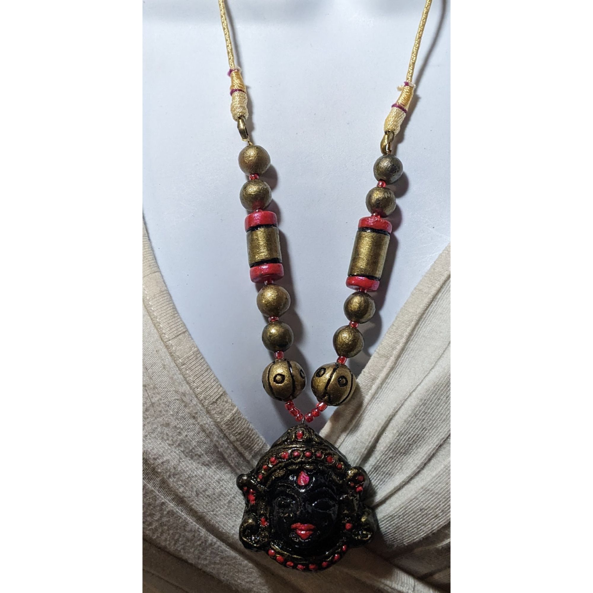 Other Vintage Black And Gold Deity Pendant Necklace Size ONE SIZE - 6 Thumbnail