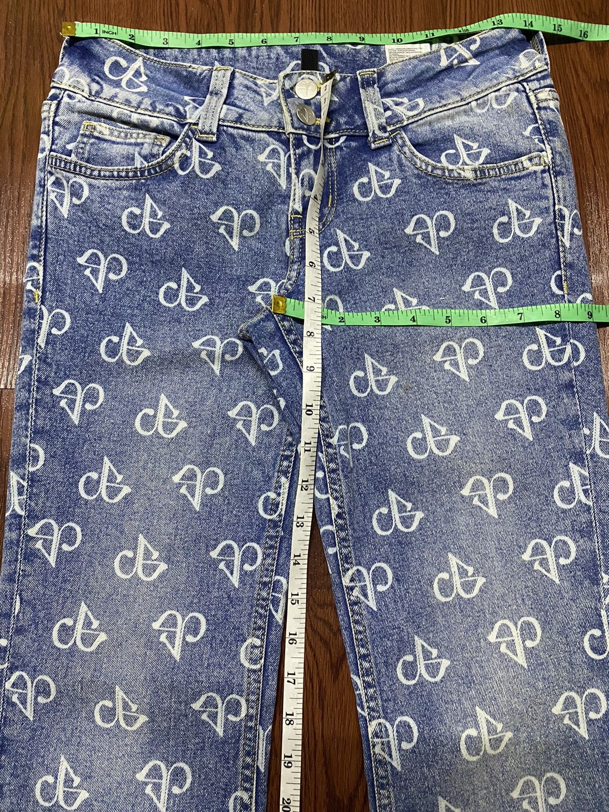 Divided Vintage Japanessed Monogram Blue Faded Wash Flare Jeans Size 28" / US 6 / IT 42 - 16 Thumbnail