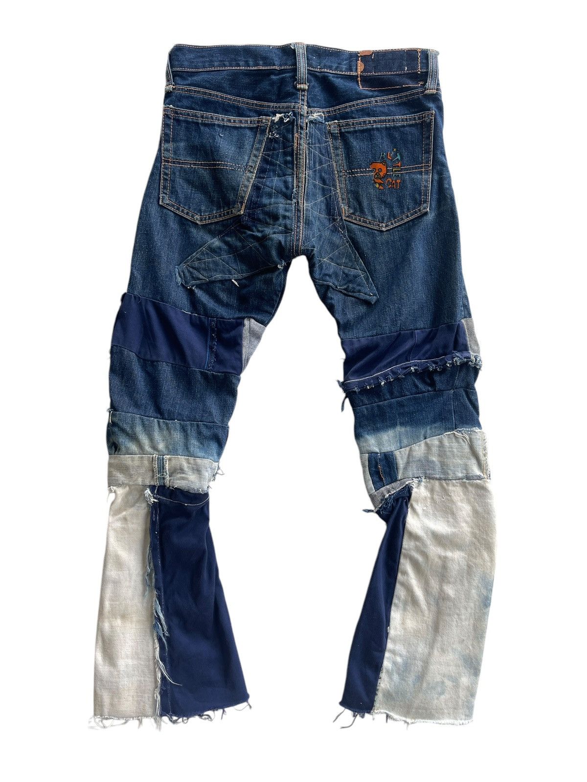 Vintage Vintage WestRider Remake Patchwork Distressed Flare Size 29" - 2 Thumbnail