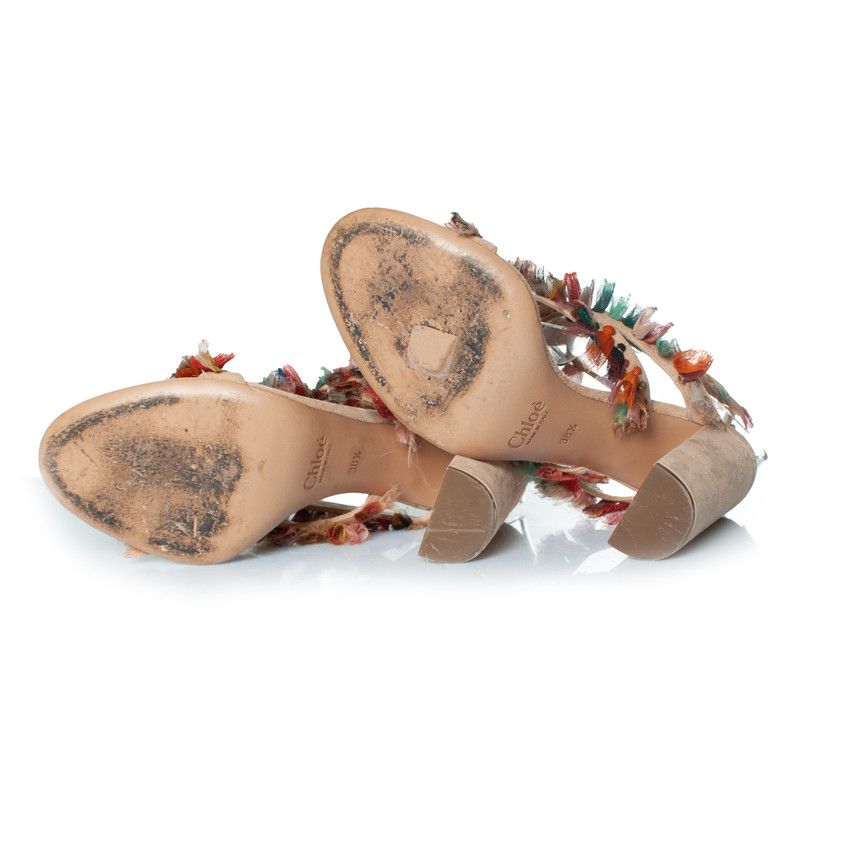 Chloe Chloe, Silk tassel Liz block heel sandals Size US 8.5 / IT 38.5 - 5 Thumbnail