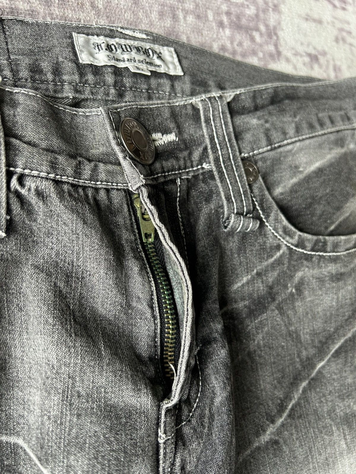 LOWBOX Y2k Lowbox Washed Jeans Size US 31 - 9 Thumbnail