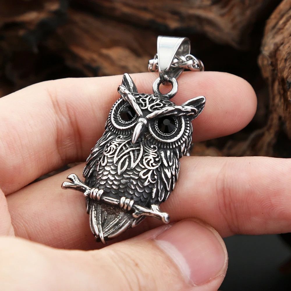 Other Vintage Stainless Steel Owl Pendant Necklace Size ONE SIZE - 2 Thumbnail