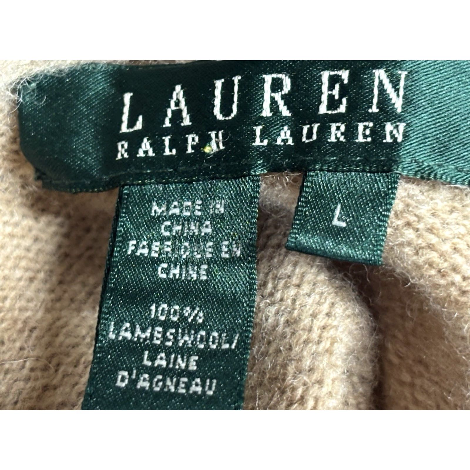 Ralph Lauren VINTAGE Lauren Ralph Lauren Lambswool Sweater Women Large Camel Buckles Old Money Preppy Size L / US 10 / IT 46 - 7 Thumbnail