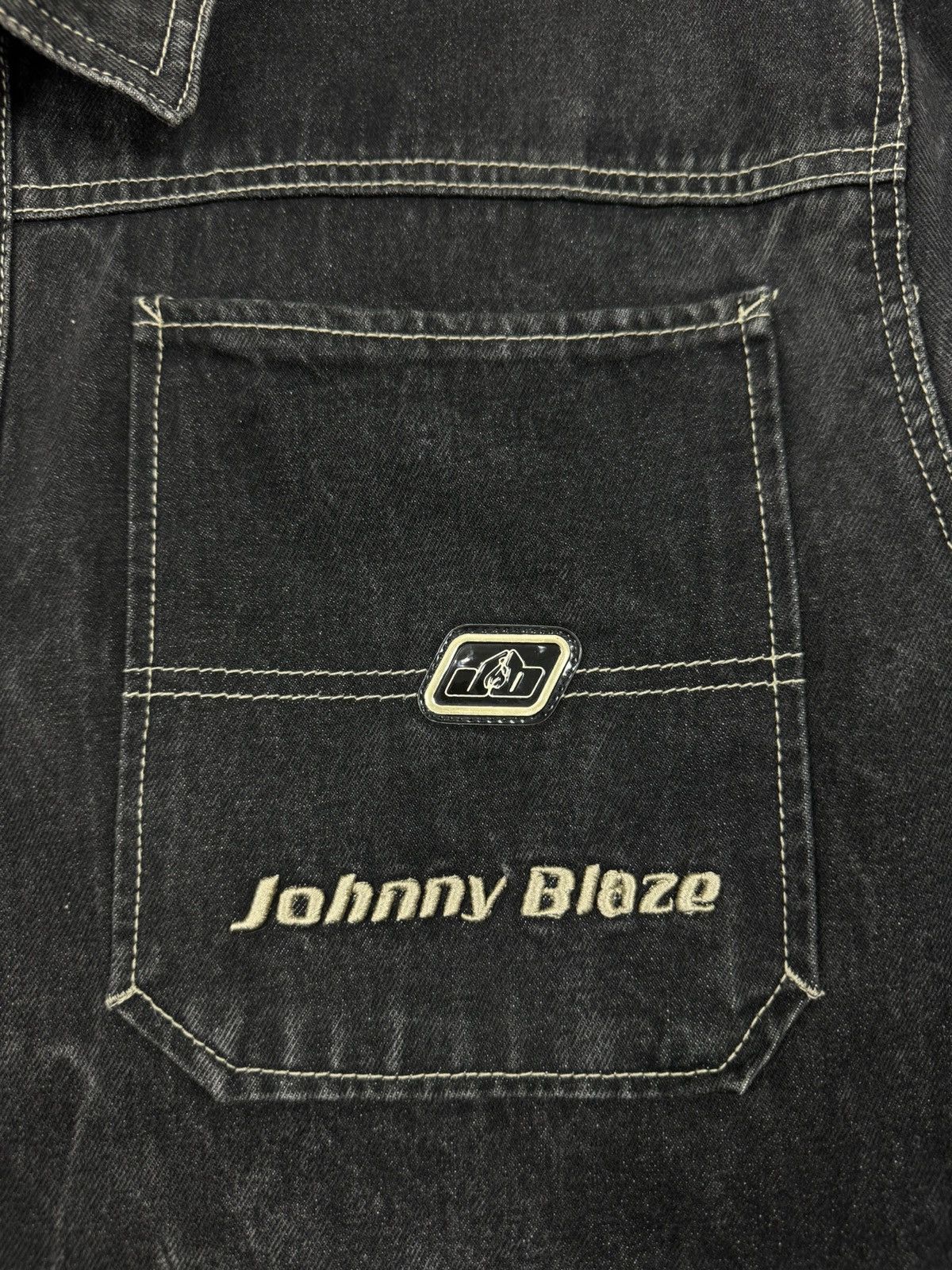 Vintage 1990’s Vintage Johnny Blaze Hip-Hop Washed Denim Jacket Size US XL / EU 56 / 4 - 6 Thumbnail