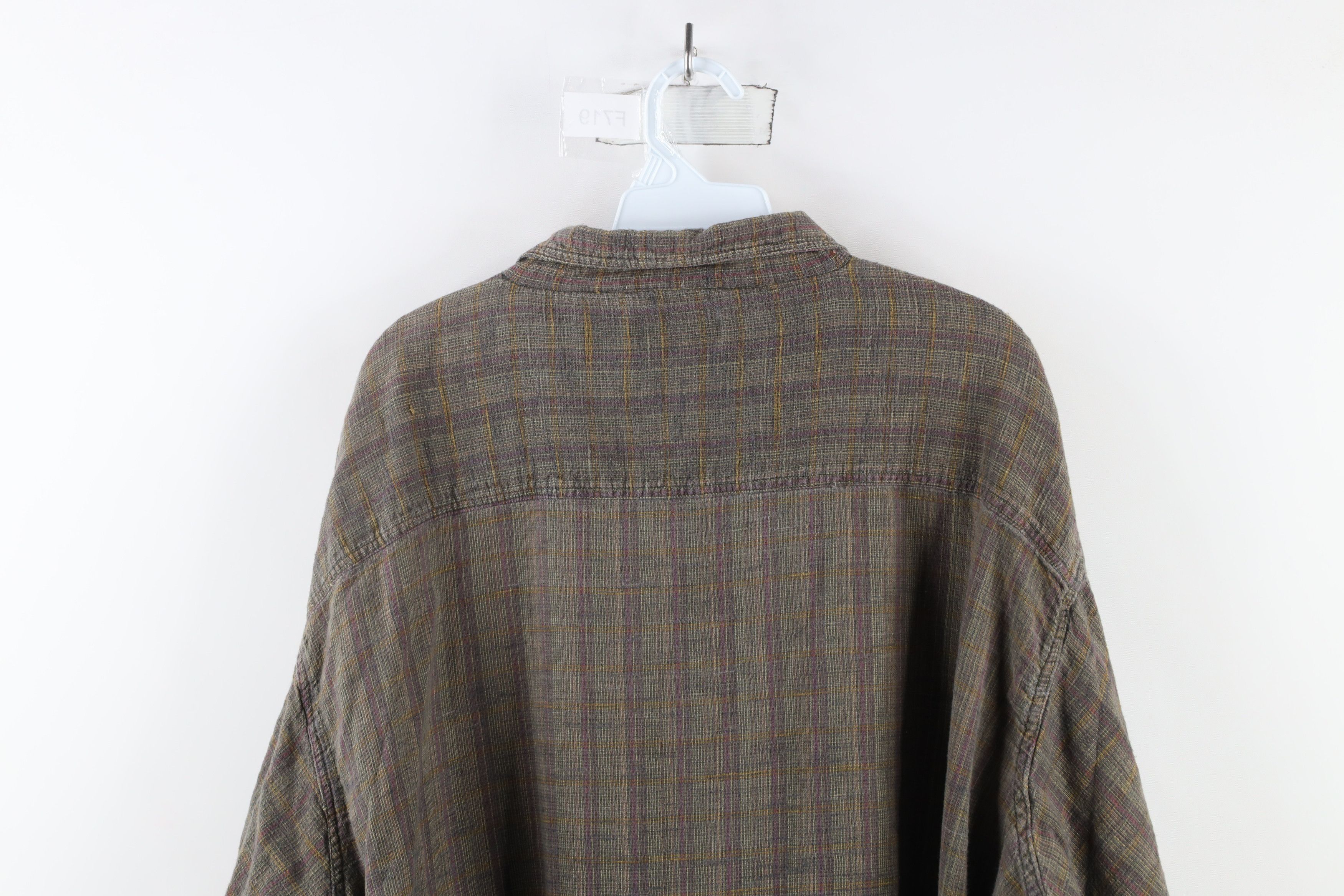 Vintage Vintage 90s Streetwear Madras Plaid Weave Button Down Shirt Size US XXL / EU 58 / 5 - 8 Thumbnail