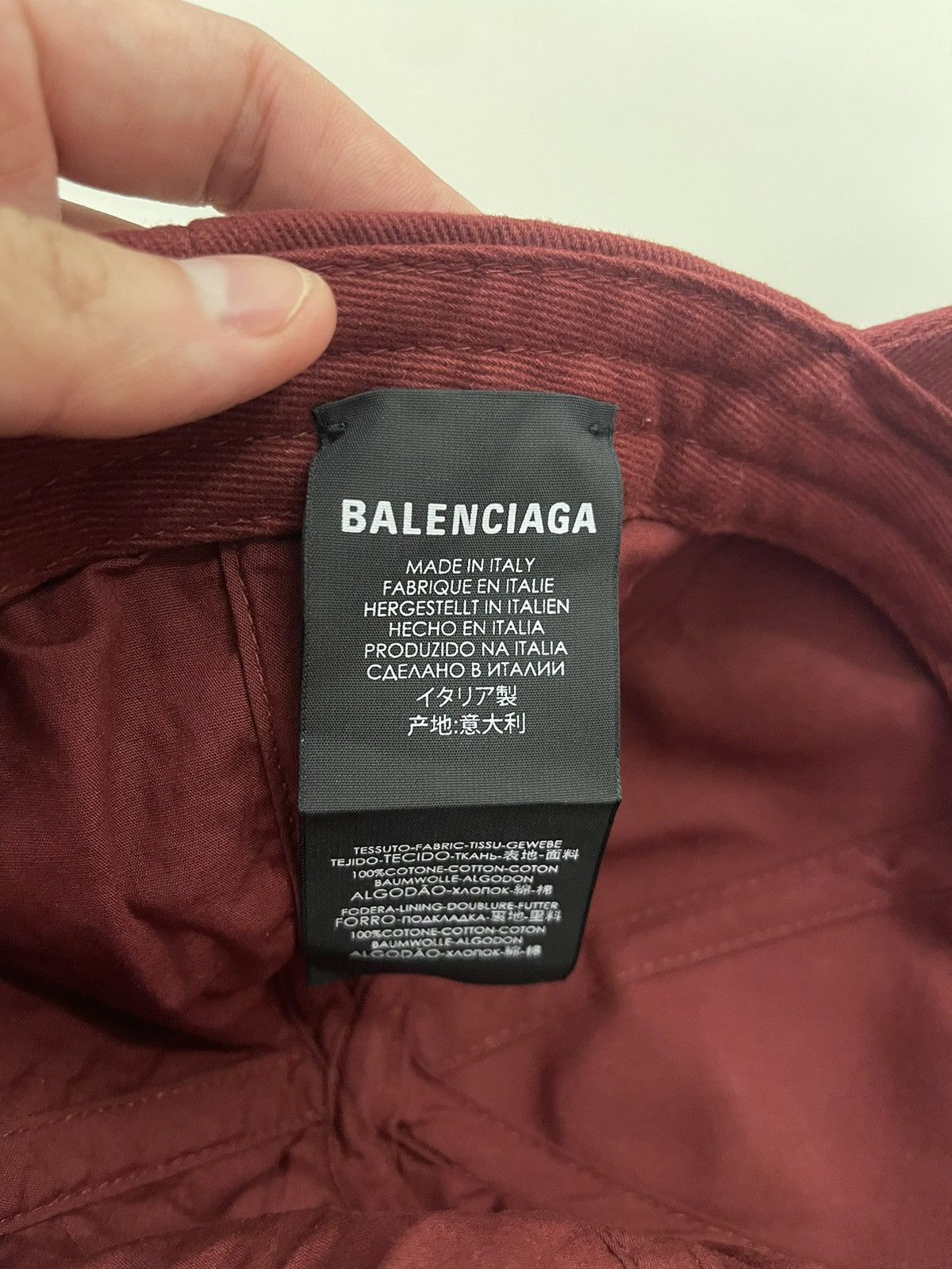 Balenciaga Balenciaga Visor Logo Cap Burgundy Red Size ONE SIZE - 9 Thumbnail