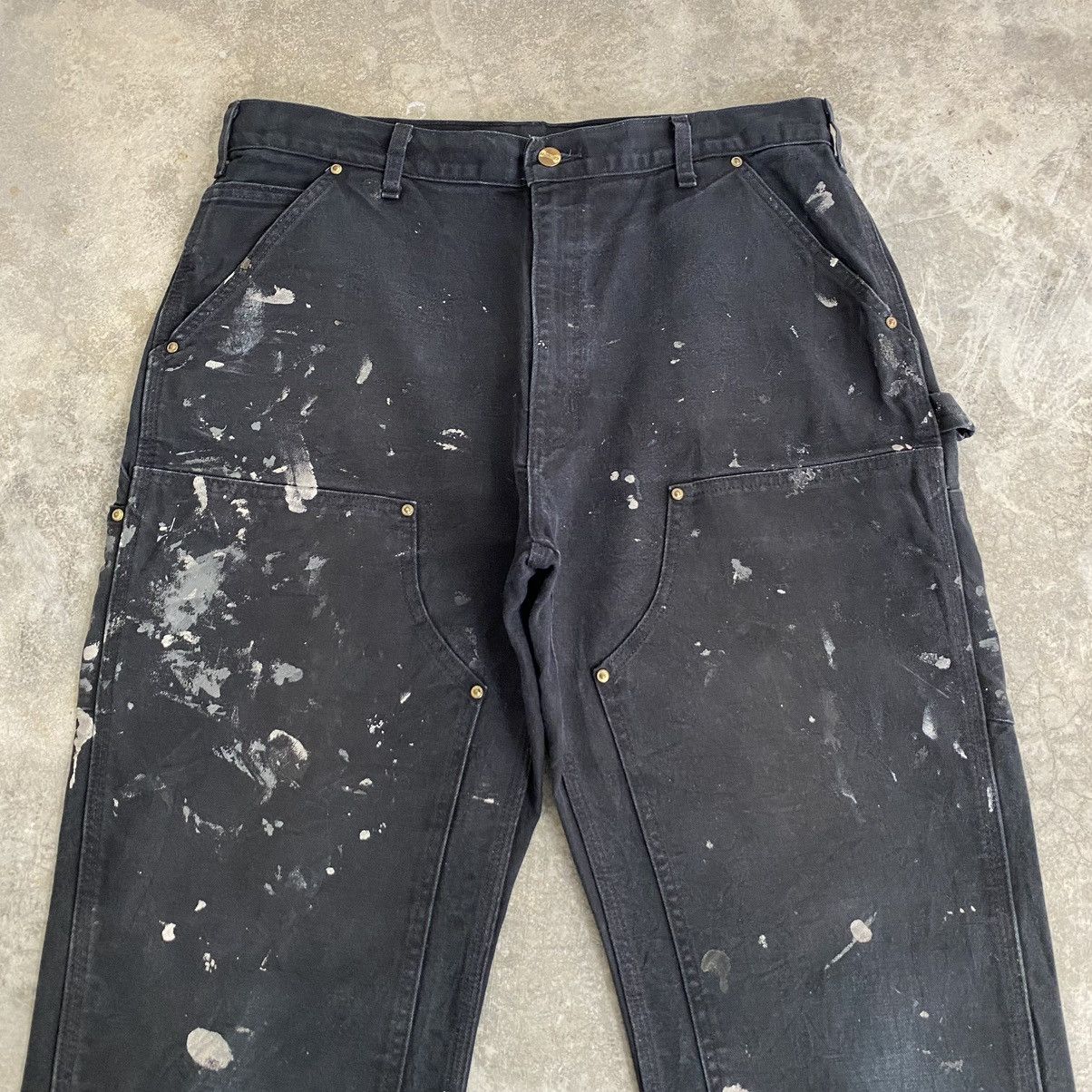 Carhartt VTG Carhartt Double Knee Faded Splatter Painter Pants Size US 35 - 4 Thumbnail