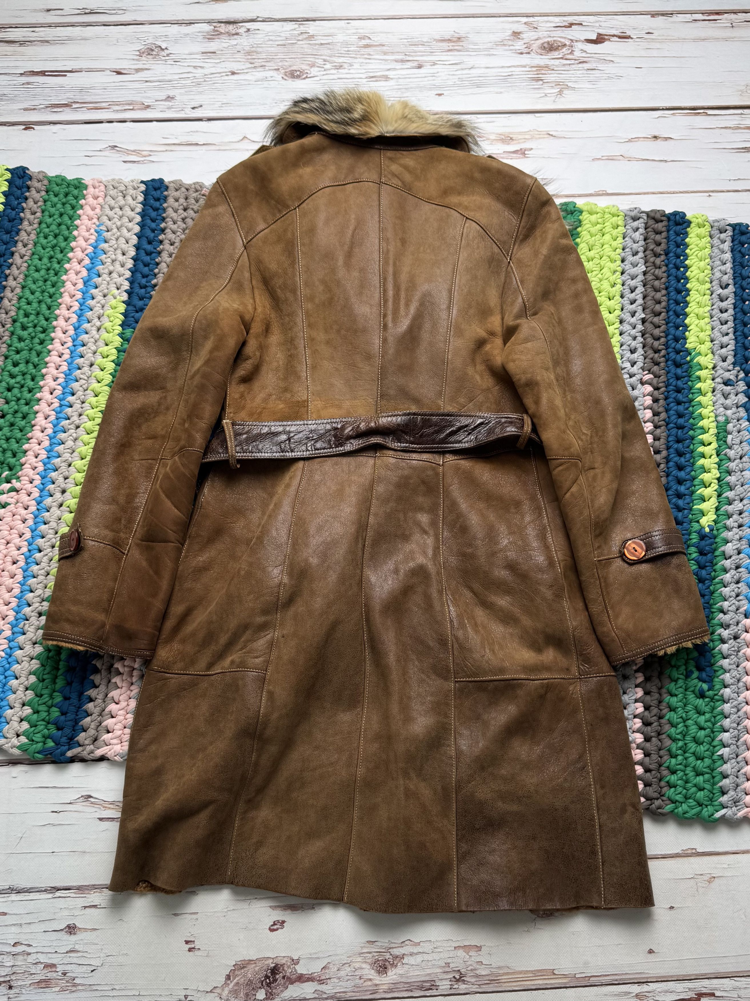 Vintage Vintage Brown Sheepskin Coat Belted Long Winter Size M / US 6-8 / IT 42-44 - 19 Thumbnail