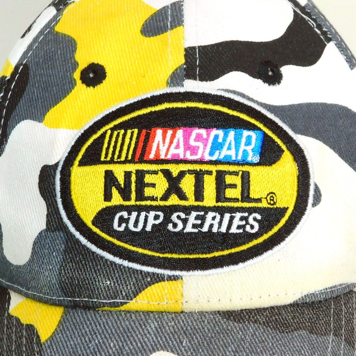 NASCAR Y2K NASCAR Nextel Cup Series Yellow Arctic Camo Hat OSFA Size ONE SIZE - 2 Thumbnail