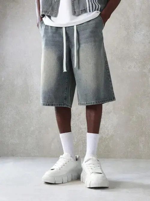 Other Tamaki x Shii Washed Y2k Shorts Jorts Drawstring Denim Size US 32 / EU 48 - 2 Thumbnail