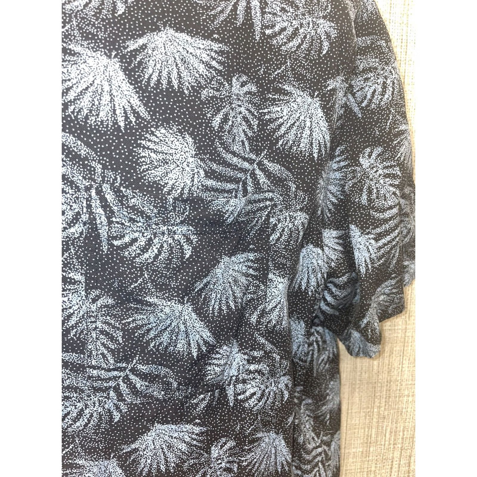 Nat Nast Nat Nast Hawaiian Shirt Blue Floral Mens L Short Sleeve Button-Up Black | Floral Hawaiian Theme Mens Shirt L Size US L / EU 52-54 / 3 - 3 Thumbnail