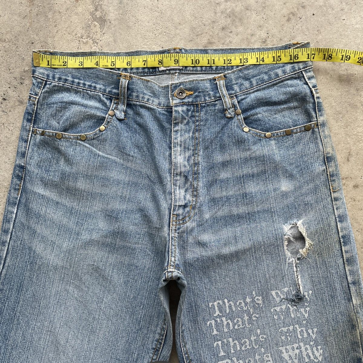 Japanese Brand × Jean × Vintage Vintage Euro135 Effect Faded Distressed Jeans Denim Pants Size US 34 / EU 50 - 5 Thumbnail