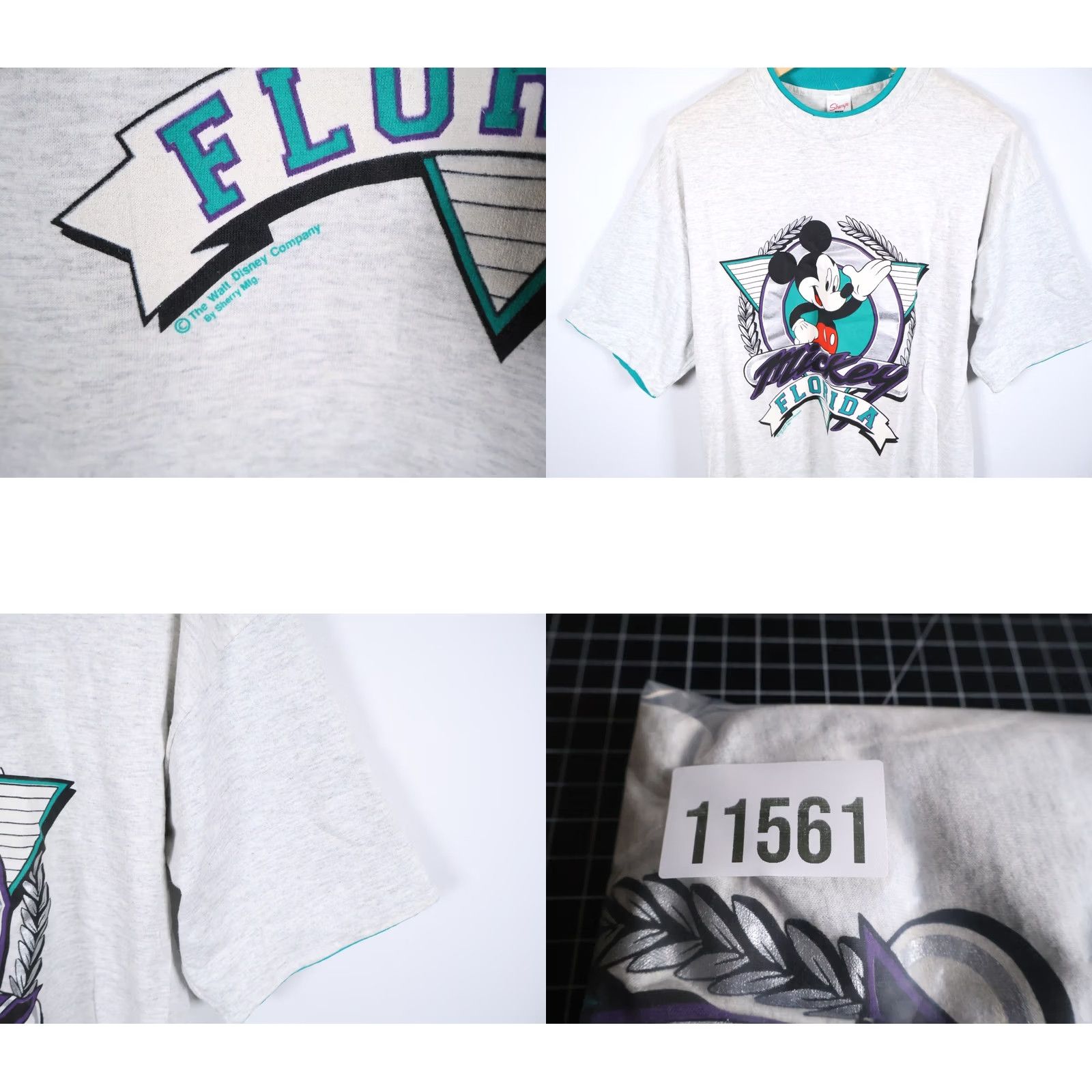 Disney VINTAGE Disney Mickey Mouse T-Shirt Florida Graphic 90s Adult XL Gray Jersey Cotton Shirt Men Mens 1990s - 1999s Size US XL / EU 56 / 4 - 9 Thumbnail