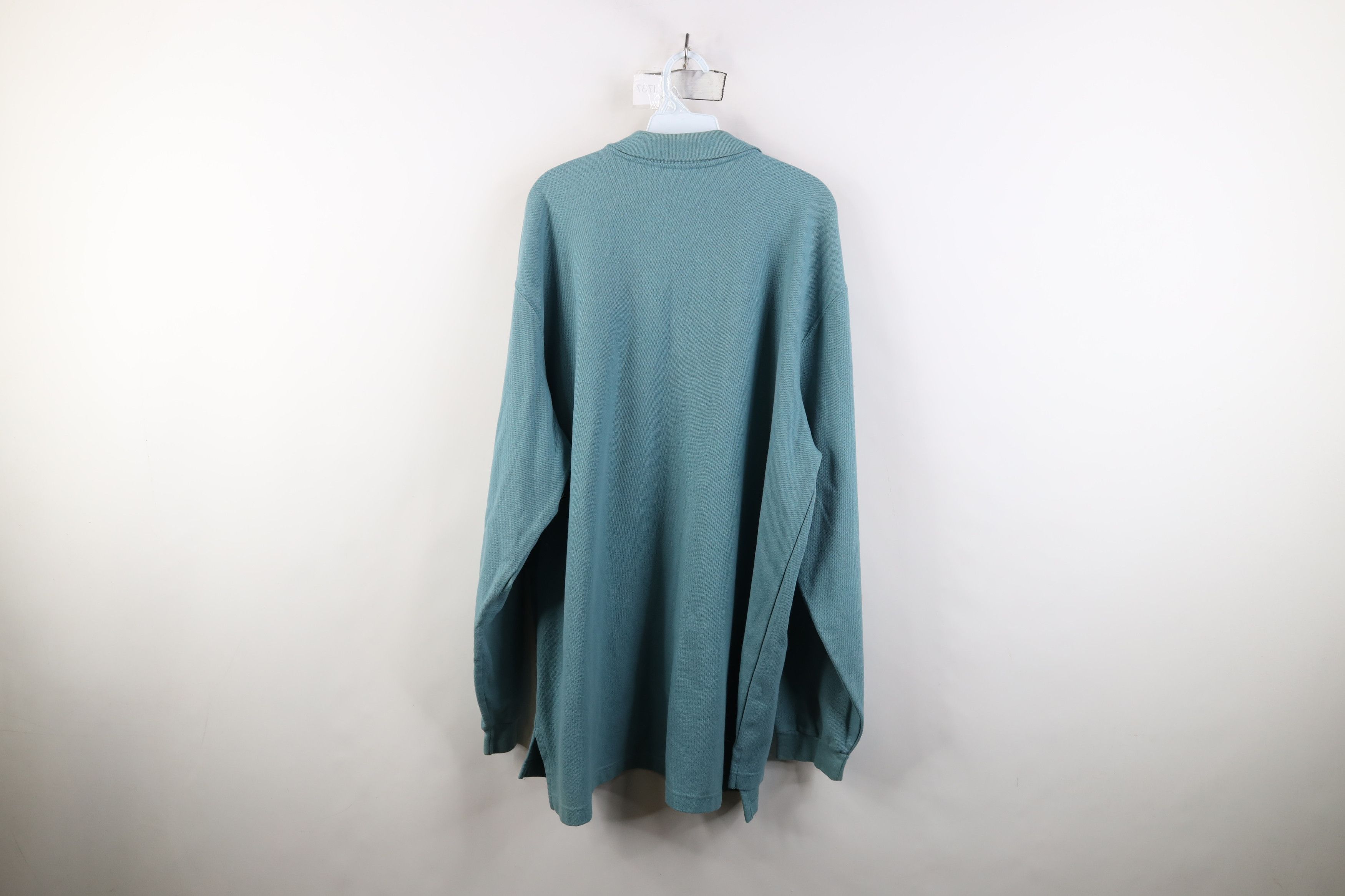 L.L. Bean Vintage 90s LL Bean Thermal Knit Long Sleeve Polo Teal USA Size US XL / EU 56 / 4 - 11 Thumbnail