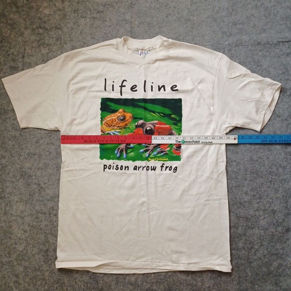 Hanes VINTAGE Hanes Beefy-T T-Shirt Men XL Ivory Graphic Print Lifeline 1992 Poison Arrow Frog Winterland Productions 1990s Size US XL / EU 56 / 4 - 4 Thumbnail