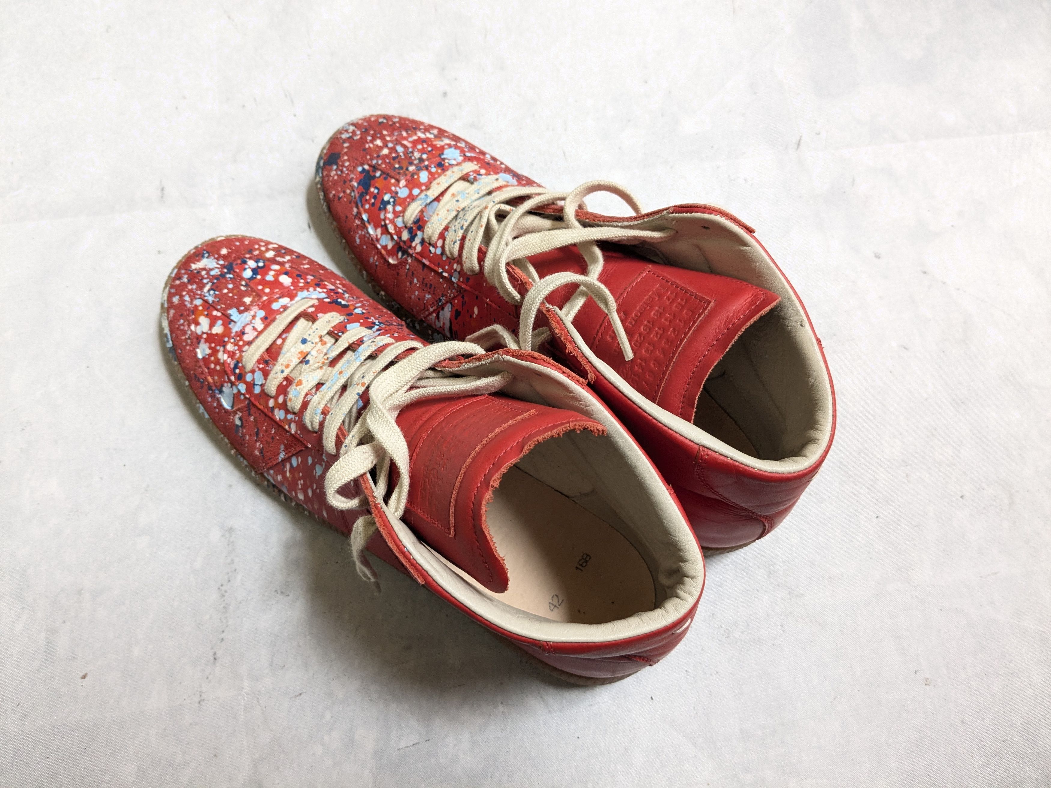 Maison Margiela Maison Margiela Replica GAT Red Paint Splatter 9 42 High Top Size US 9 / EU 42 - 14 Thumbnail