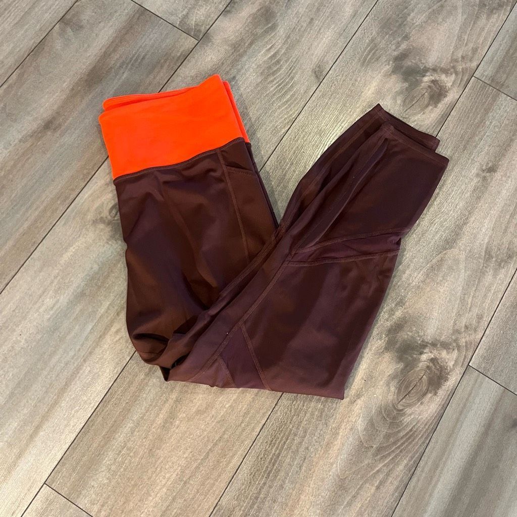 Nike Athleta Brown Athletic Workout Leggings Women Large Bin N-28 Size 30" / US 8 / IT 44 - 1 Thumbnail