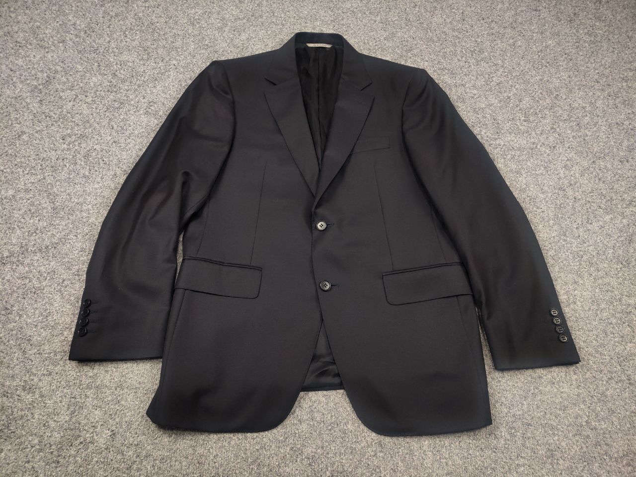 Canali Canali Italy Design 2 buton Business Classic Suit Black wool Size 50R - 4 Thumbnail