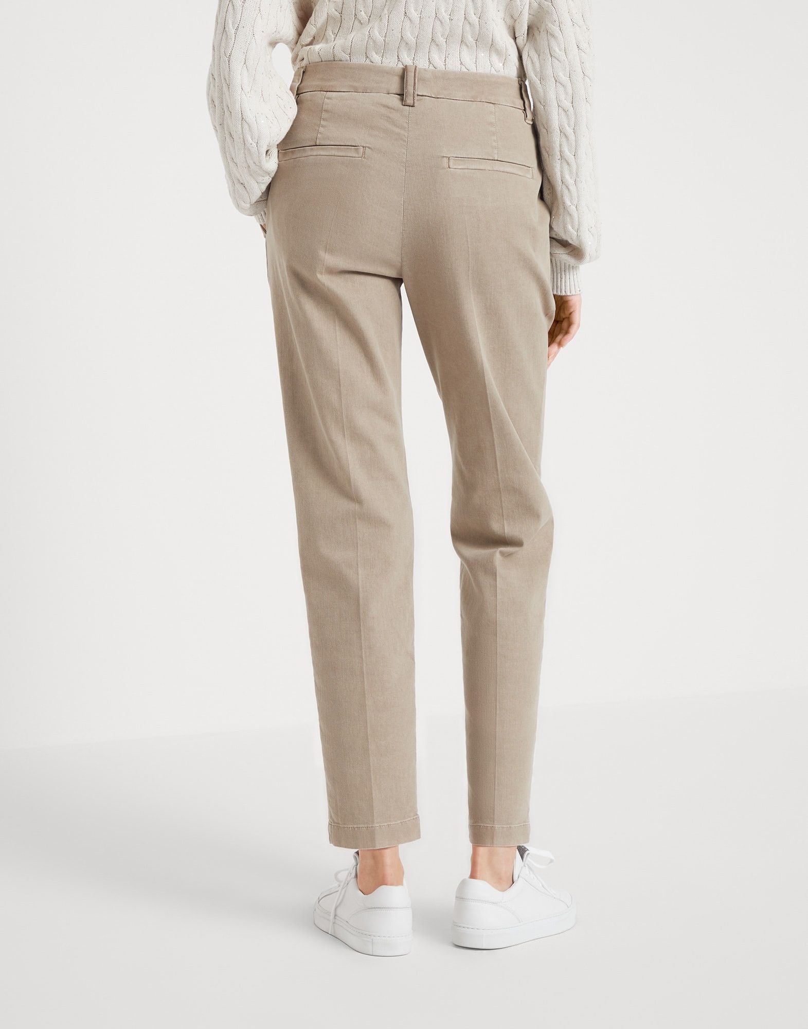 Brunello Cucinelli o1w1db10825 Woman Dyed Pants in Medium Brown Size 30" / US 8 / IT 44 - 2 Thumbnail