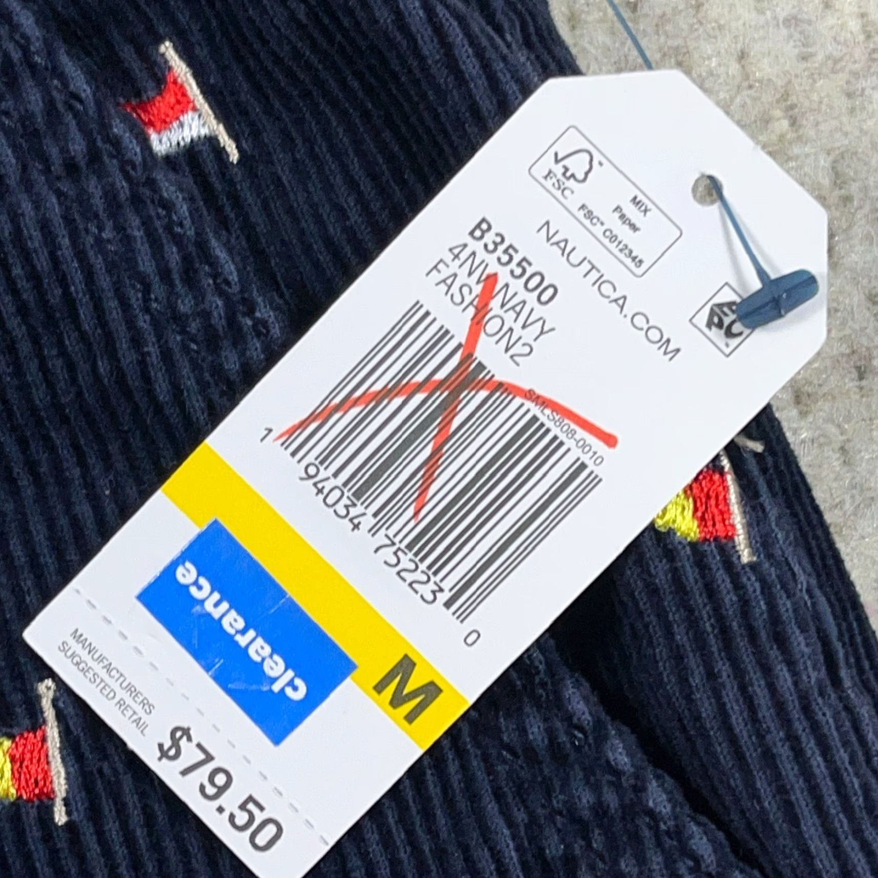Nautica Nautica Corduroy Shorts Men Medium Navy Blue Sail Boat AOP Preppy Beach Boat NEW Size US 31 - 6 Thumbnail