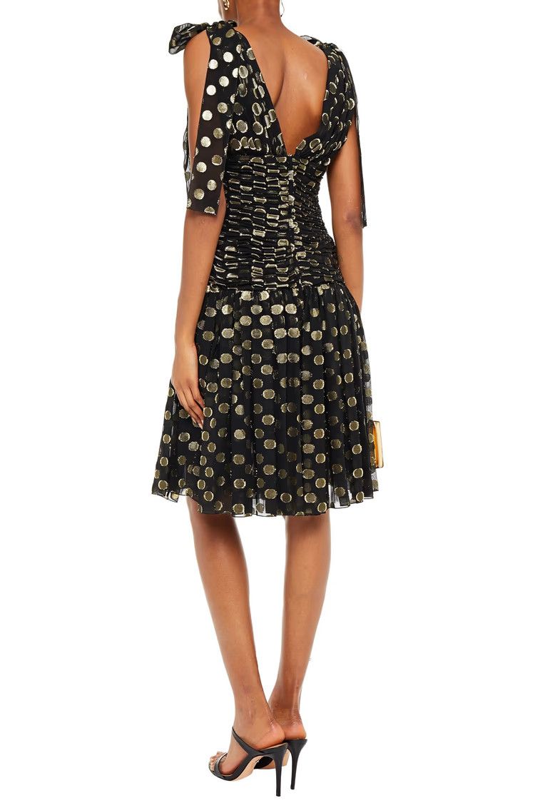 Dolce & Gabbana o1y0825 Sleeveless Midi Dress in Black/Gold Size S / US 4 / IT 40 - 3 Thumbnail