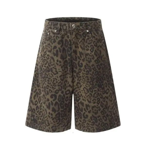 VIBE Leopard Baggy Loose Jorts Shorts Size US 33 - 3 Thumbnail