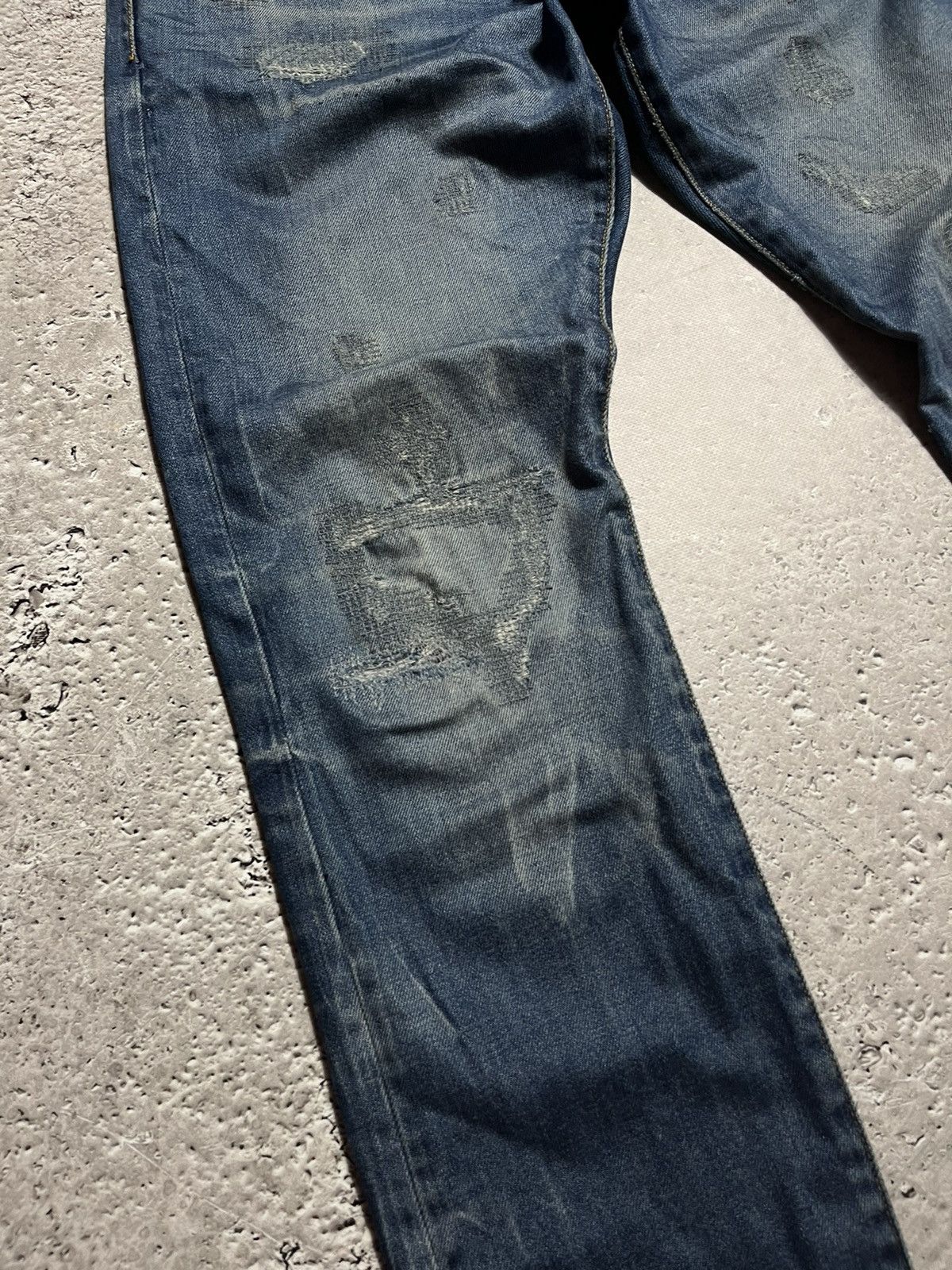 G-Star × Japanese Brand G Star Distressed Restored Denim Jeans Pants Size US 31 - 4 Thumbnail