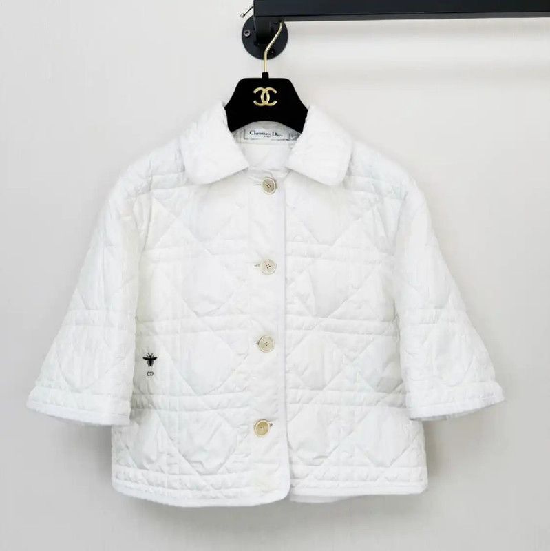 Dior White Cotton Jacket for Women 0089