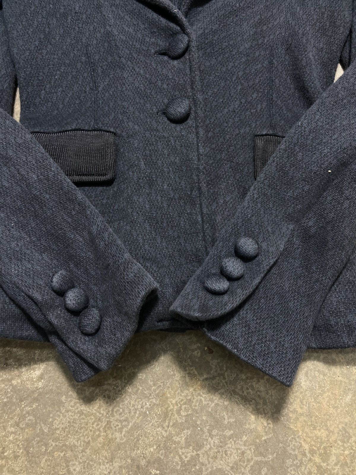 Emporio Armani Emperio Armani Knit Blazer Contrast Collar & Peplum Balck Size S / US 4 / IT 40 - 7 Thumbnail