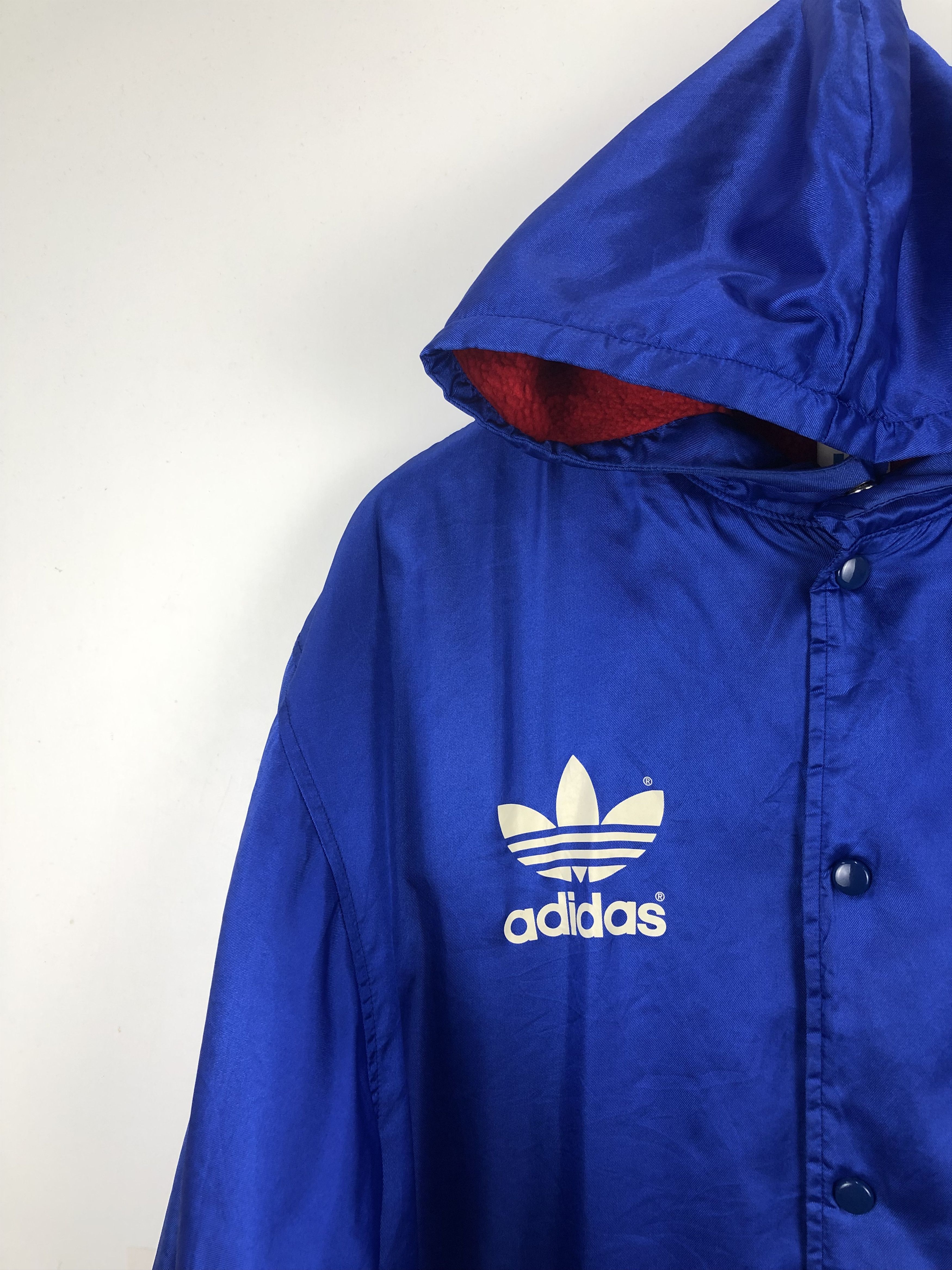 Adidas Vintage 90s Adidas Trefoil Biglogo Hoodie Long Jacket J0747 Size US M / EU 48-50 / 2 - 8 Thumbnail