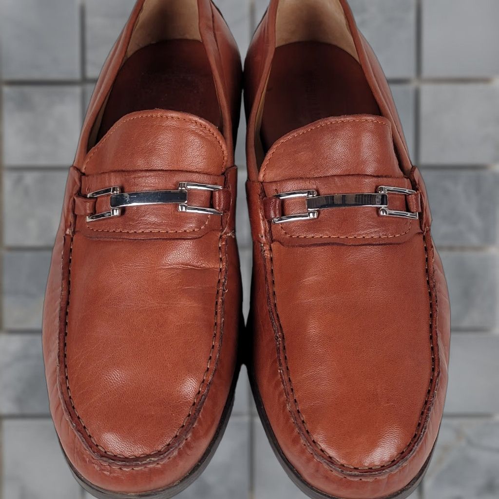 Johnston & Murphy Johnston & Murphy Brown Men's Leather Slip On Driving Loafers Penny Style 9.5 M Dress Shoes Size US 9 / EU 42 - 1 Thumbnail