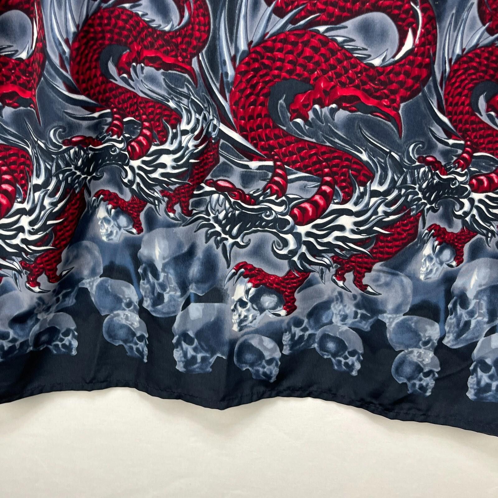 Vintage Vintage Dragon Button Up Shirt Flames Skulls Size XL Size US XL / EU 56 / 4 - 8 Thumbnail