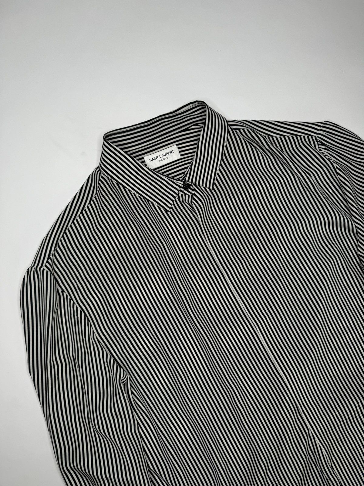 Saint Laurent Paris Saint Laurent Silk Striped Shirt SS21 Size US L / EU 52-54 / 3 - 1 Thumbnail