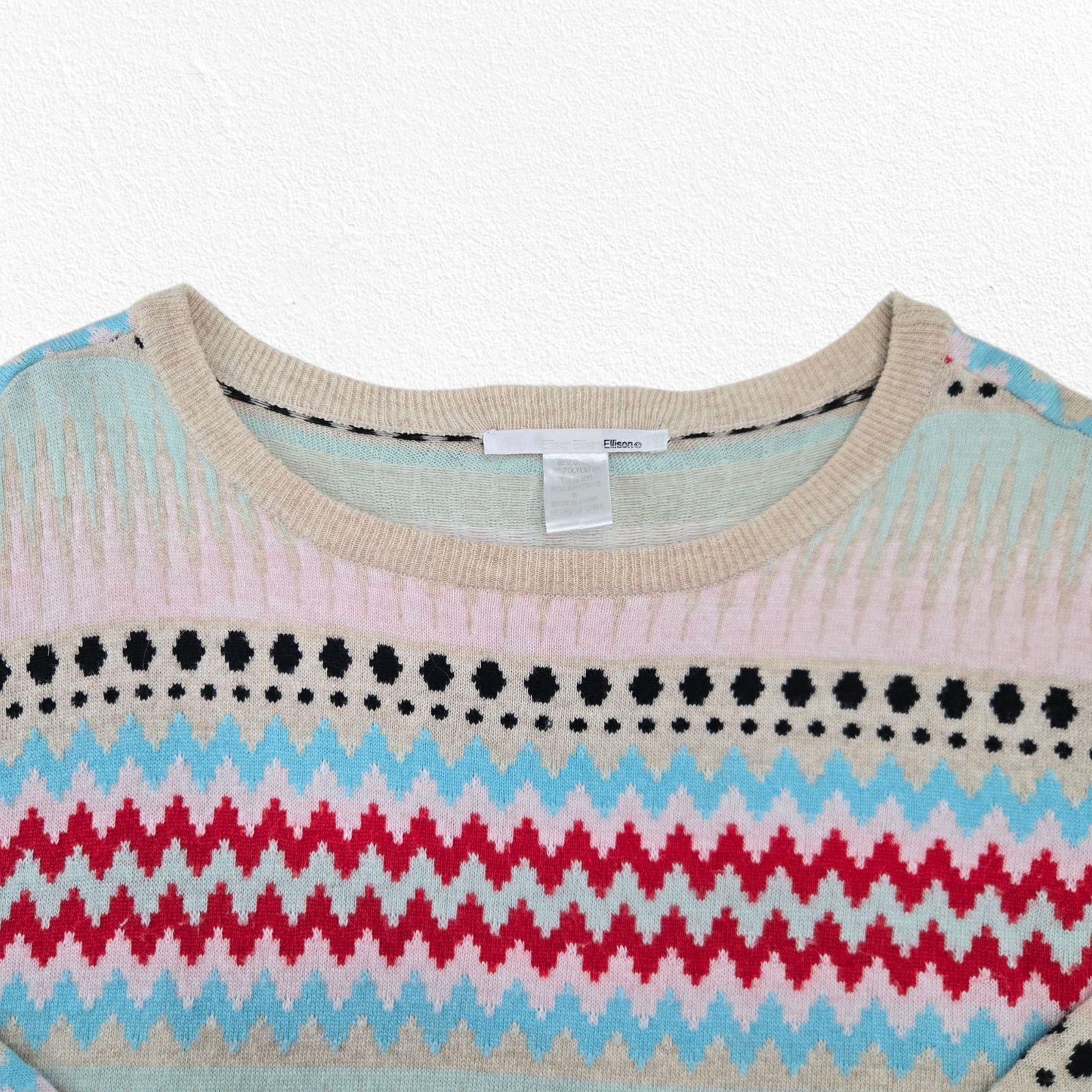 Other Multicolor Fair Isle Knit Sweater Pastel Stripe Size Small Size S / US 4 / IT 40 - 3 Thumbnail