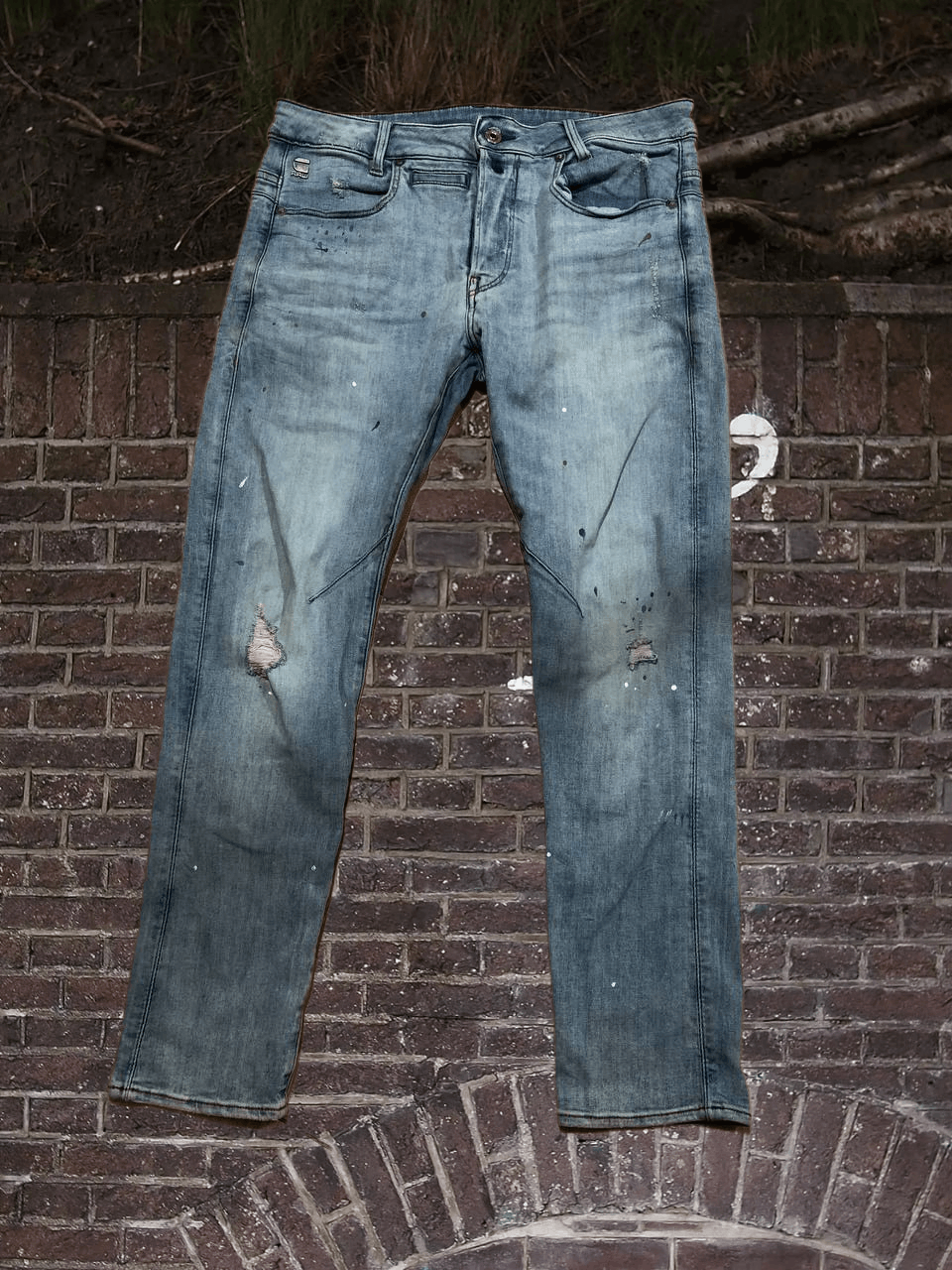 G-Star Men's G Star Raw D-Staq 5-Pocket Slim Distressed Denim Jeans Size US 32 / EU 48 - 1 Thumbnail