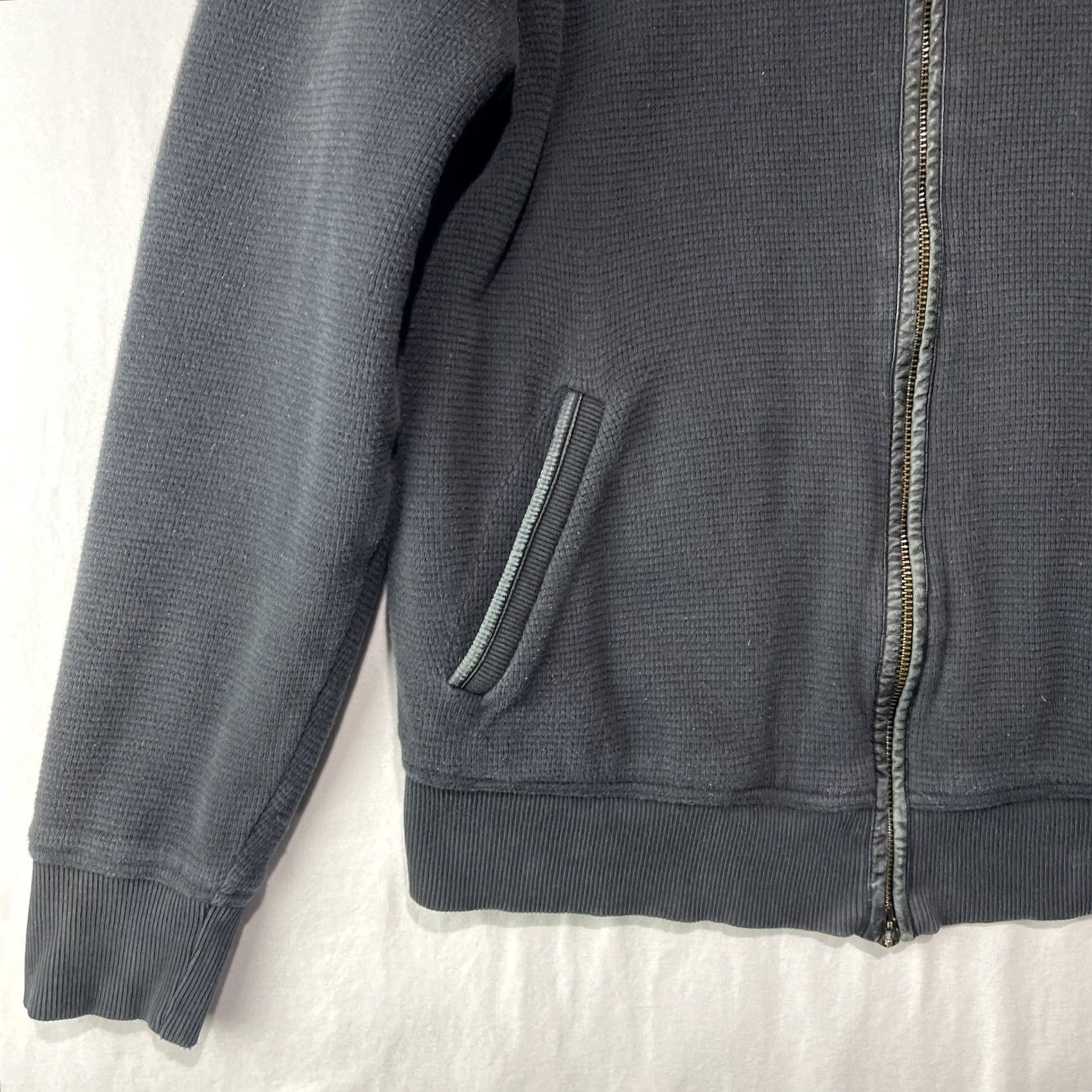 John Varvatos John Varvatos Jacket Mens Medium Thermal Waffle Knit Sherpa Lined Zip Bomber Jacket Size US M / EU 48-50 / 2 - 7 Thumbnail