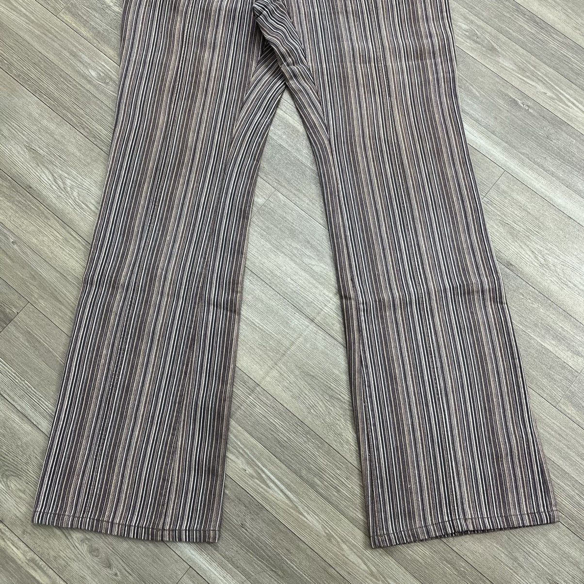 Tete Homme 2000s Tete Homme Issey Miyake Striped Lgb Style Flared Jeans Size US 33 - 3 Thumbnail