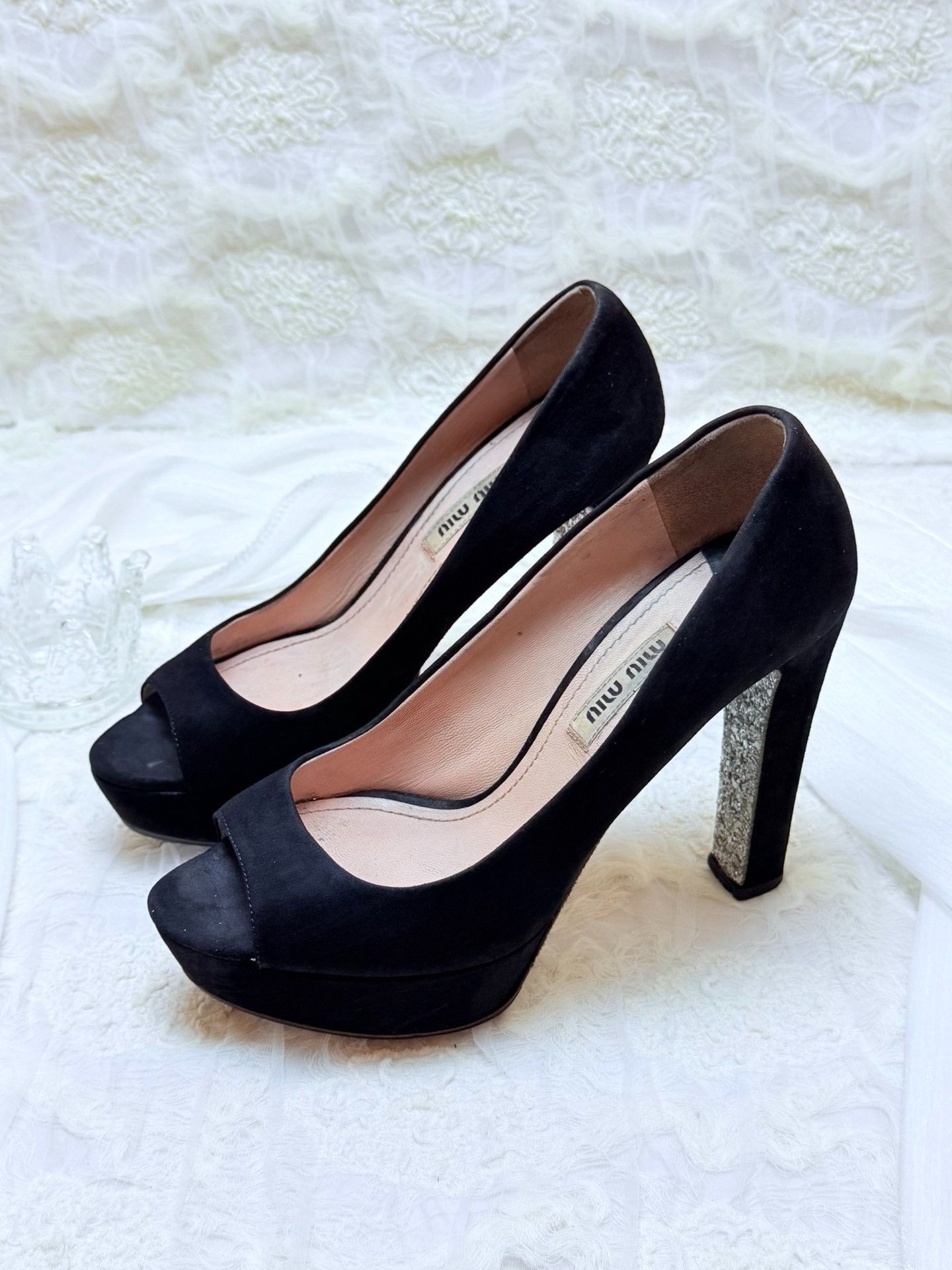 Miu Miu Miu Miu Suede Black Lowtop Sneakers it_34-5 Women Size US 4.5 / IT 34.5 - 1 Thumbnail