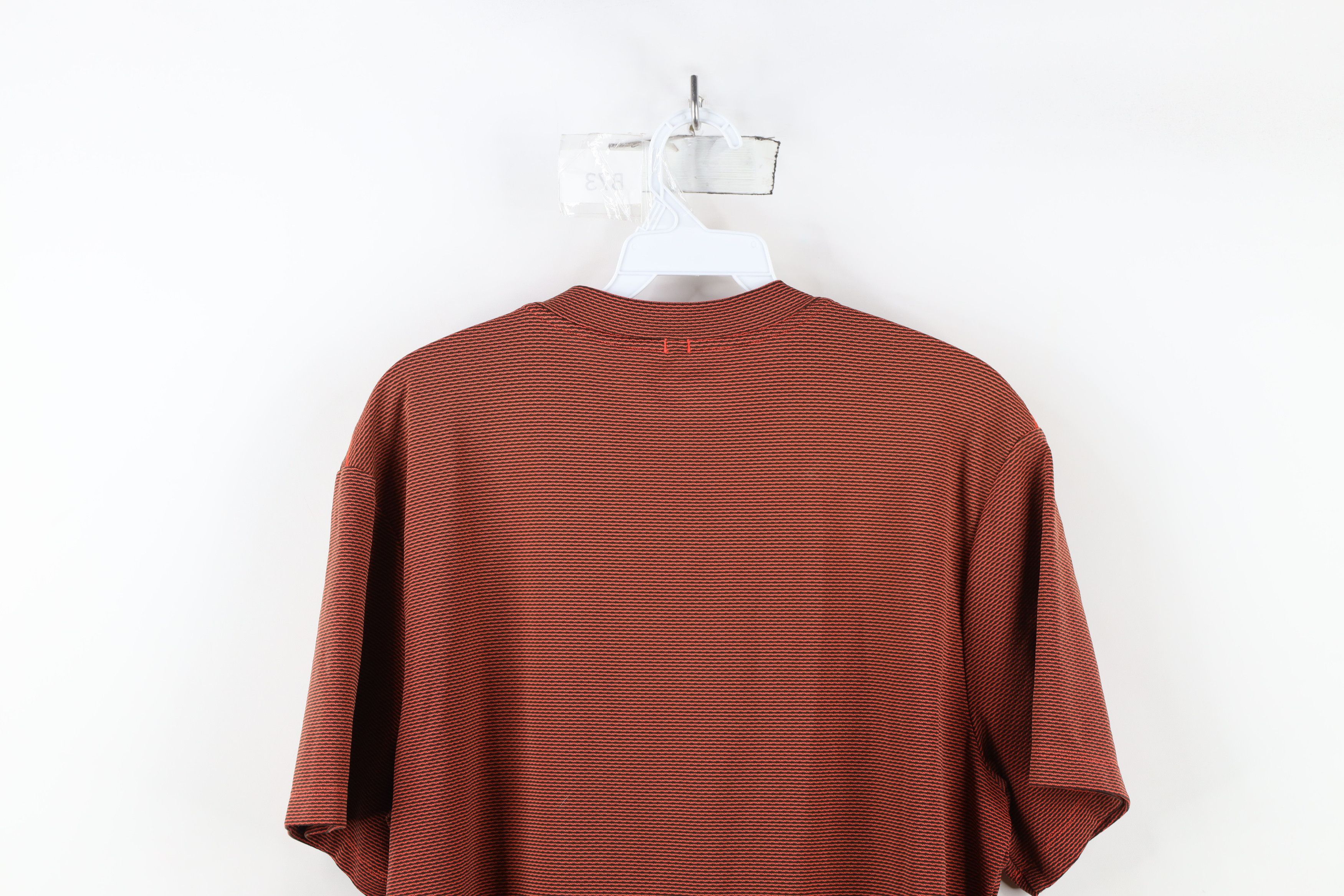 Nike × Vintage Nike Golf Knit Short Sleeve Henley Golf Polo Shirt Orange Size US L / EU 52-54 / 3 - 14 Thumbnail