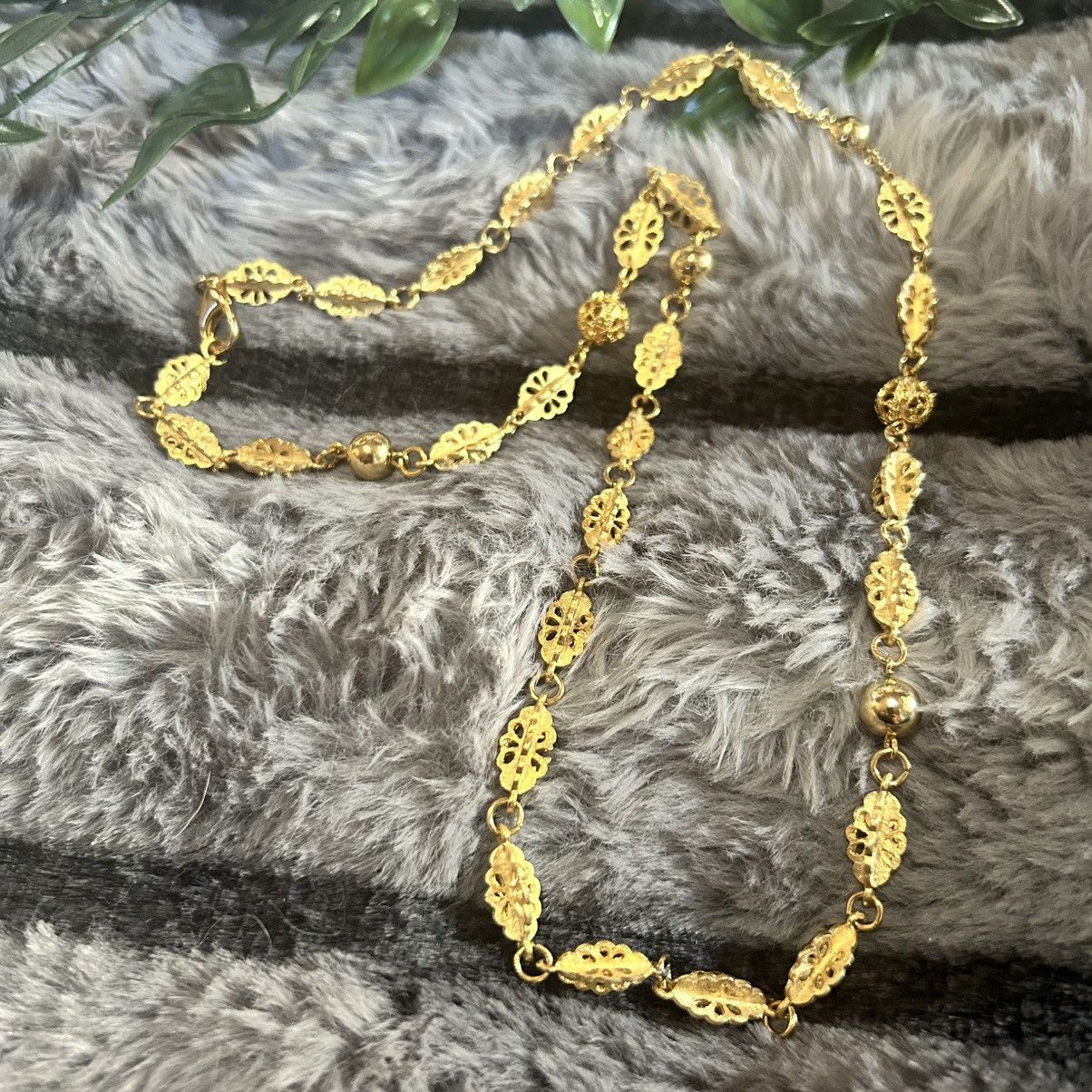 Vintage Vintage unique gold filigree link chain necklace Size ONE SIZE - 5 Thumbnail