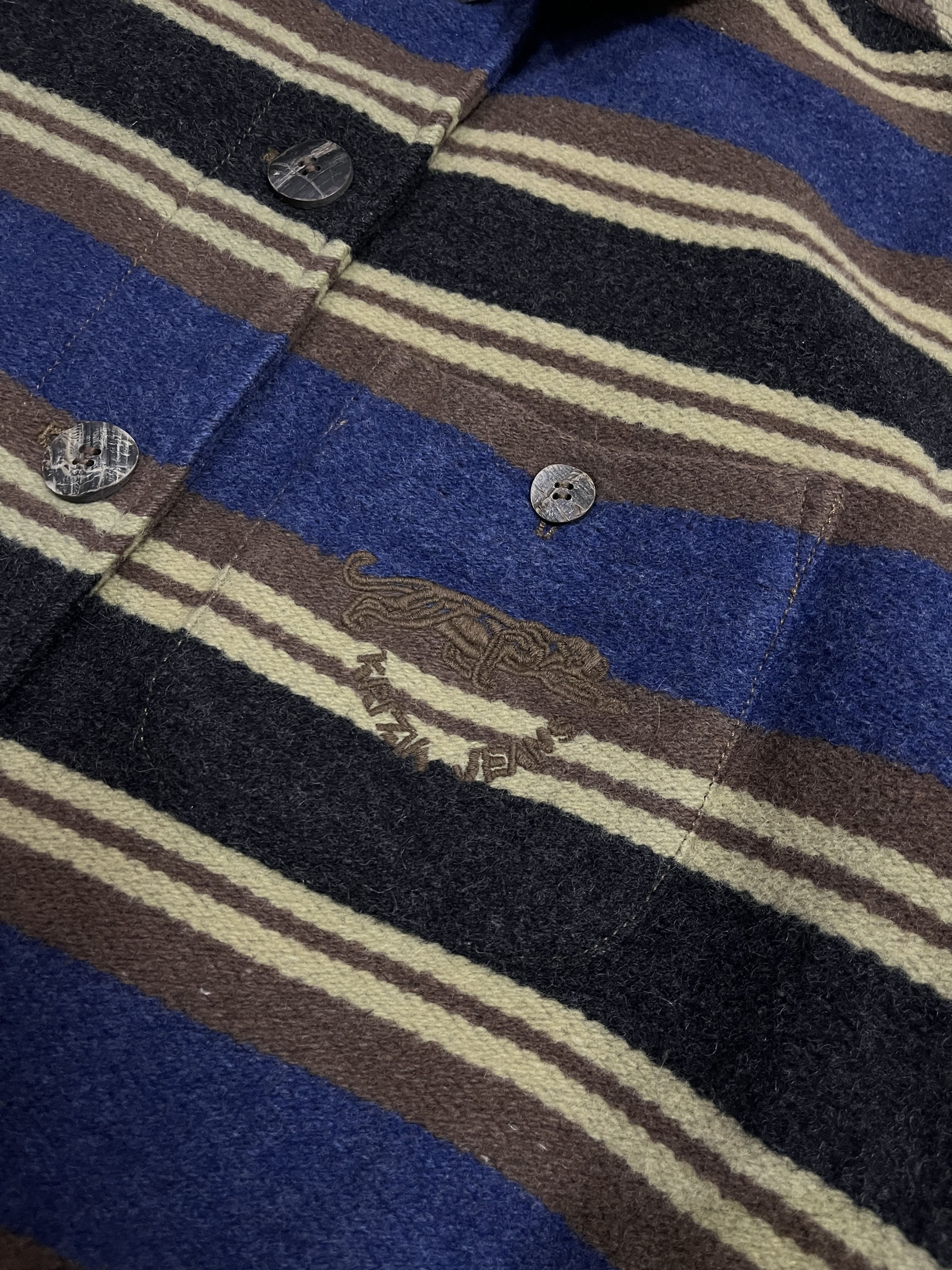 Krizia Uomo Krizia Jeans Made in Italy Wool Jacket Leather Collar Size US L / EU 52-54 / 3 - 6 Thumbnail
