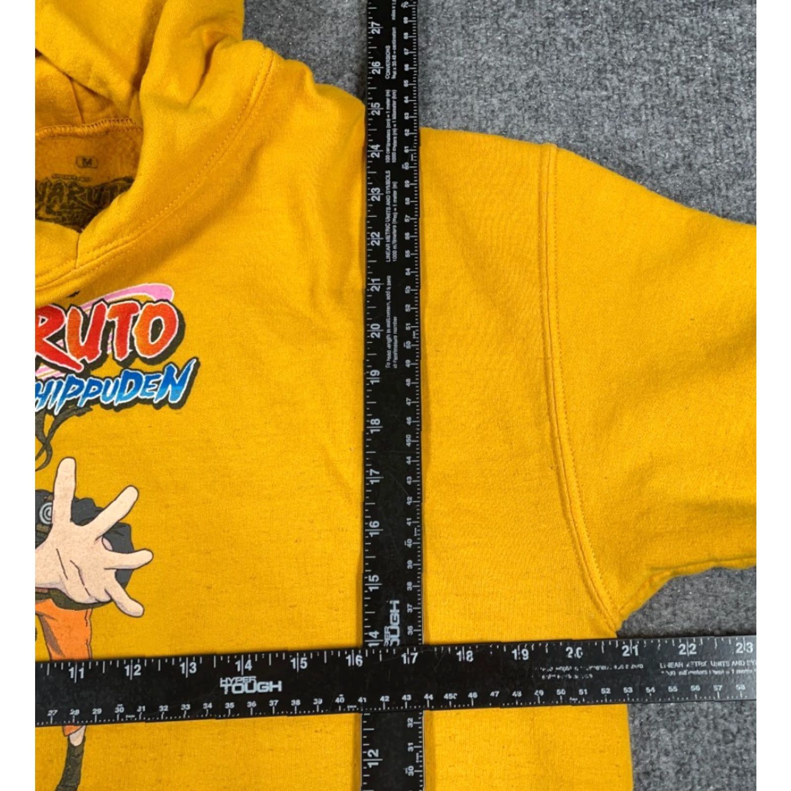 Vintage Naruto Shippuden Hoodie Sweatshirt Adult Medium Yellow Graphic Print 90s Retro Anime Mens Size US M / EU 48-50 / 2 - 4 Thumbnail