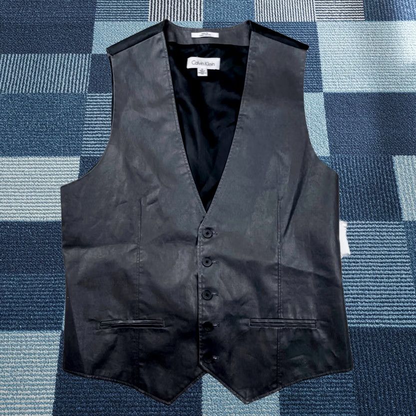 Calvin Klein Calvin Klein Body Vest Mens Medium Black Tuxedo Formal Business Tailored Fit Size US M / EU 48-50 / 2 - 1 Thumbnail
