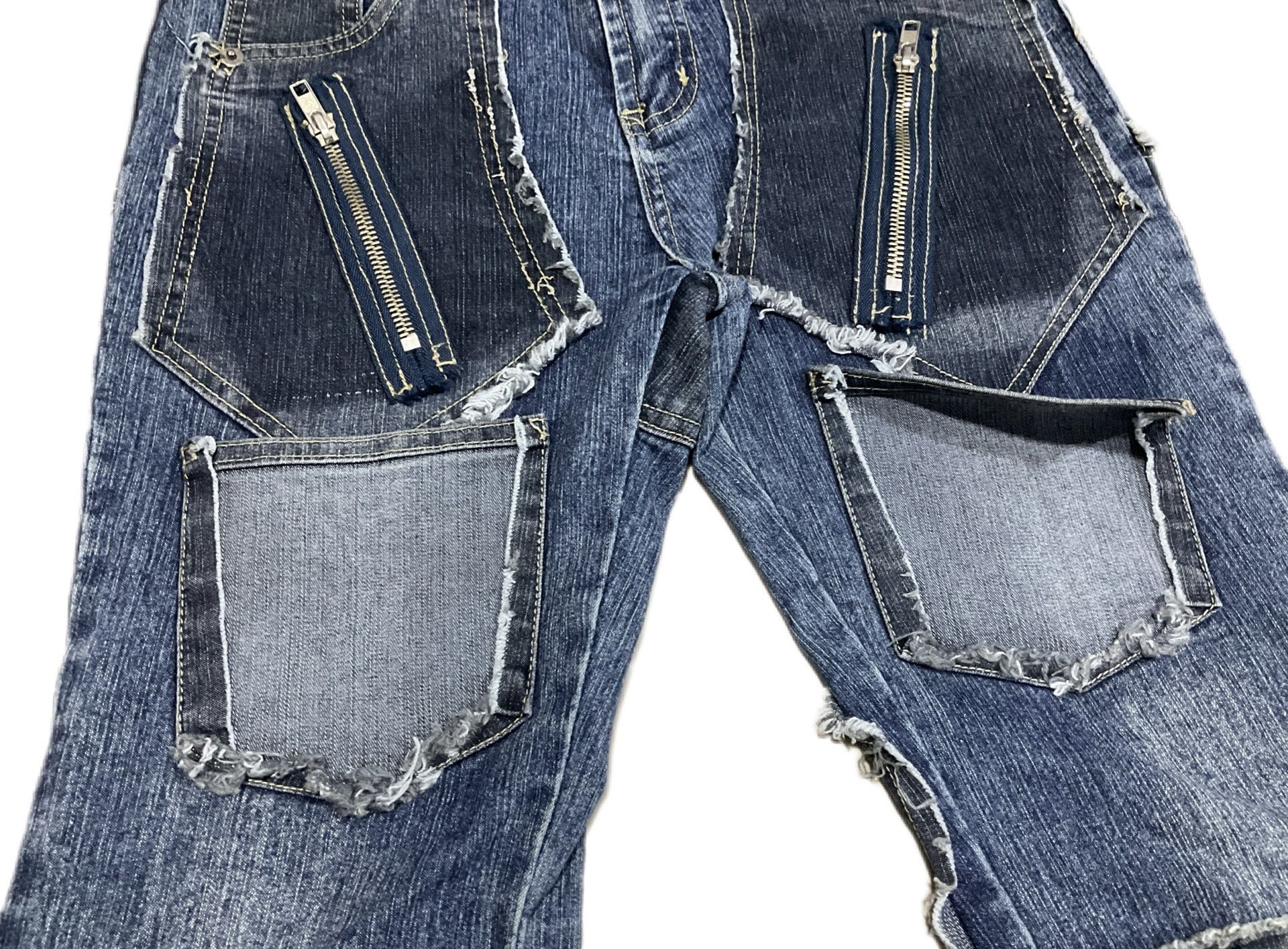 14th Addiction × Hysteric Glamour × If Six Was Nine 🔥Sick Y2K Haphazard Crazy Pockets Patchwork Flare Denim Size US 27 - 4 Thumbnail