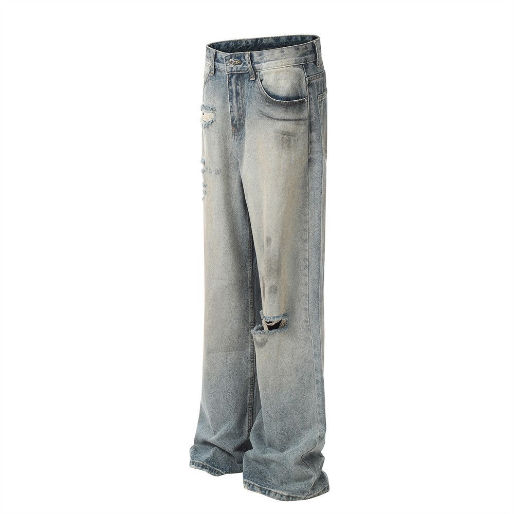 Japanese Brand × Jean Distressed ripped straight-leg loose washed punk denim Size US 32 / EU 48 - 2 Thumbnail
