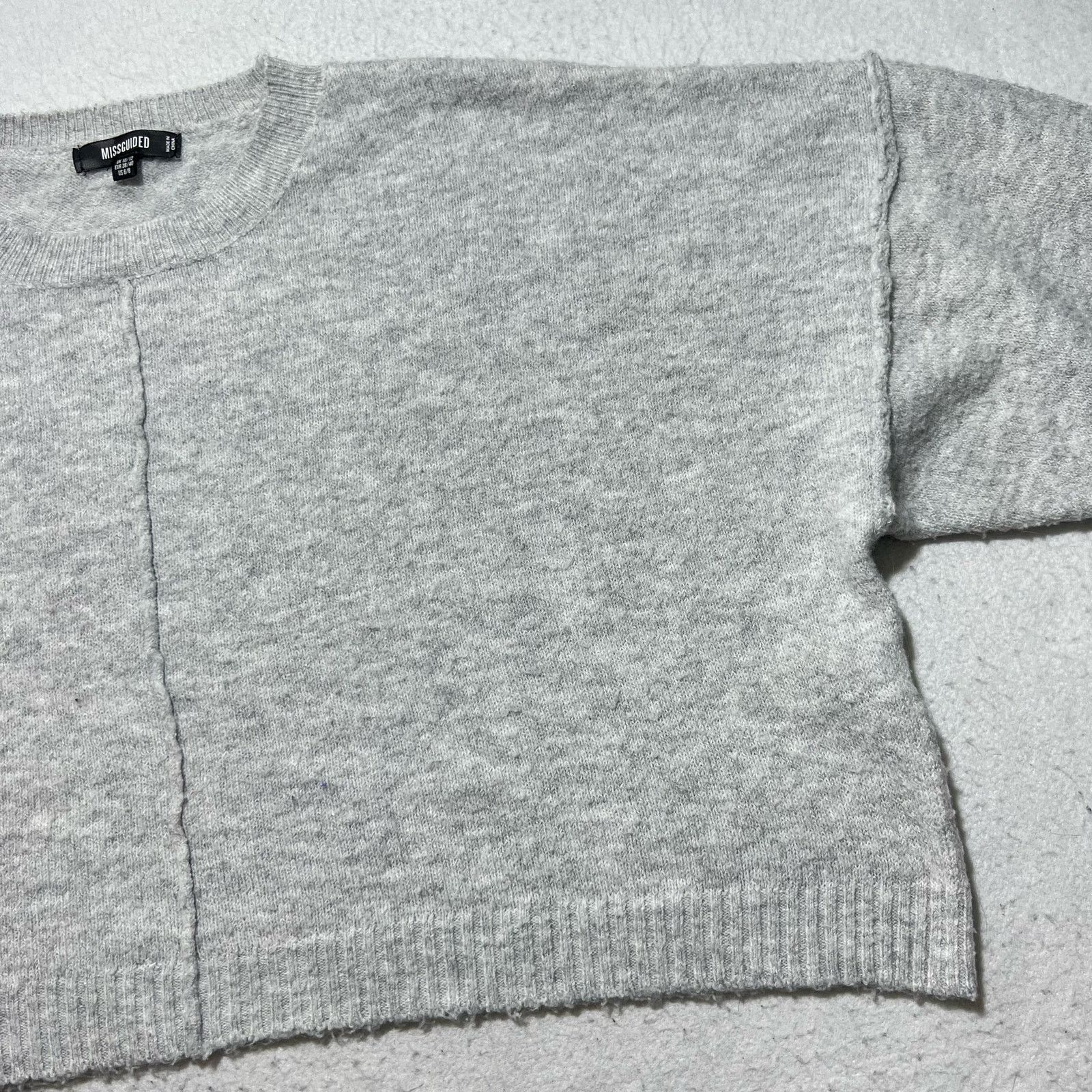 Asos Missguided Women's 6/8 Cropped Crewneck Sweater Crop Top Size M / US 6-8 / IT 42-44 - 6 Thumbnail