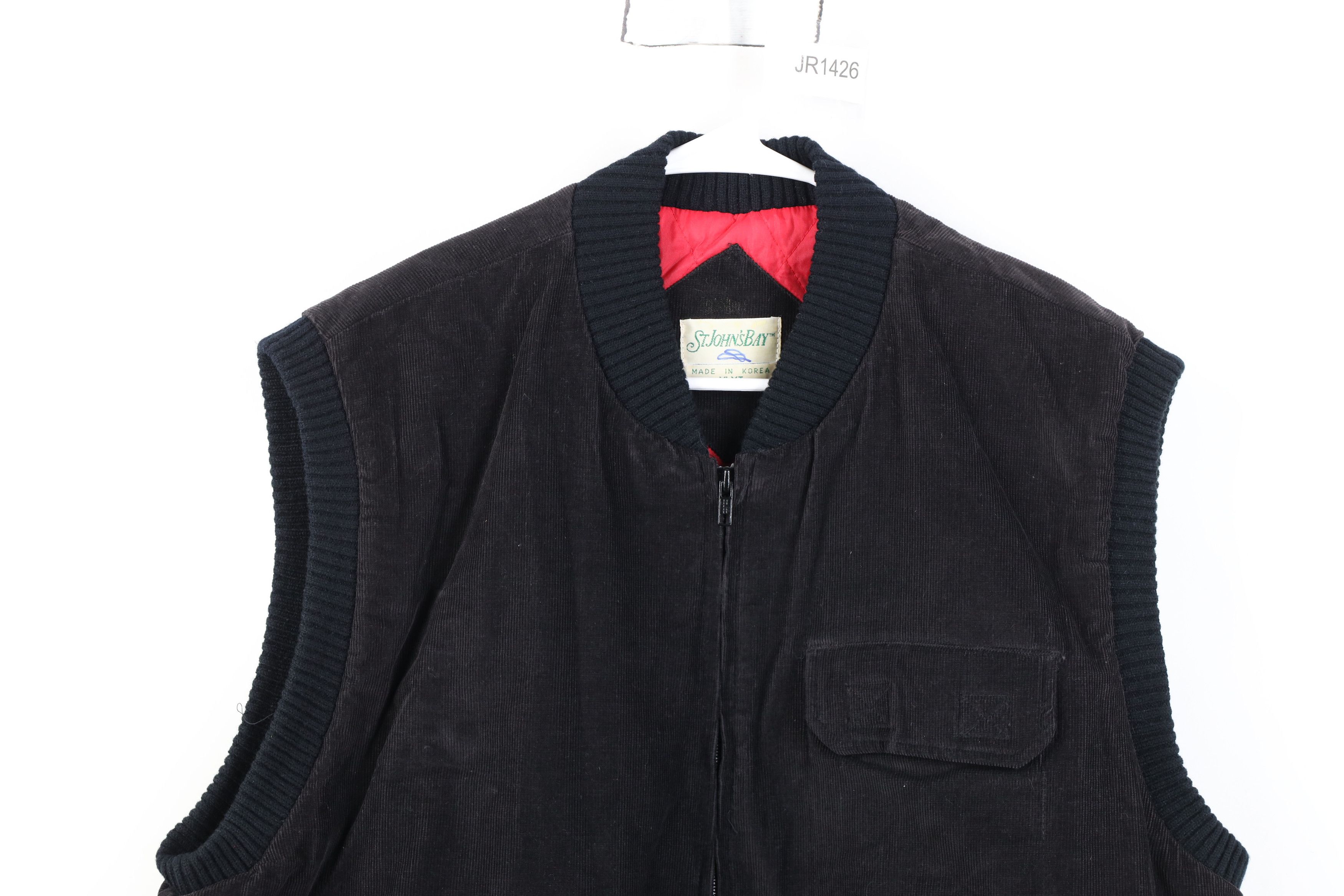 Vintage Vintage 70s Streetwear Quilted Corduroy Vest Jacket Black Size US XL / EU 56 / 4 - 2 Thumbnail