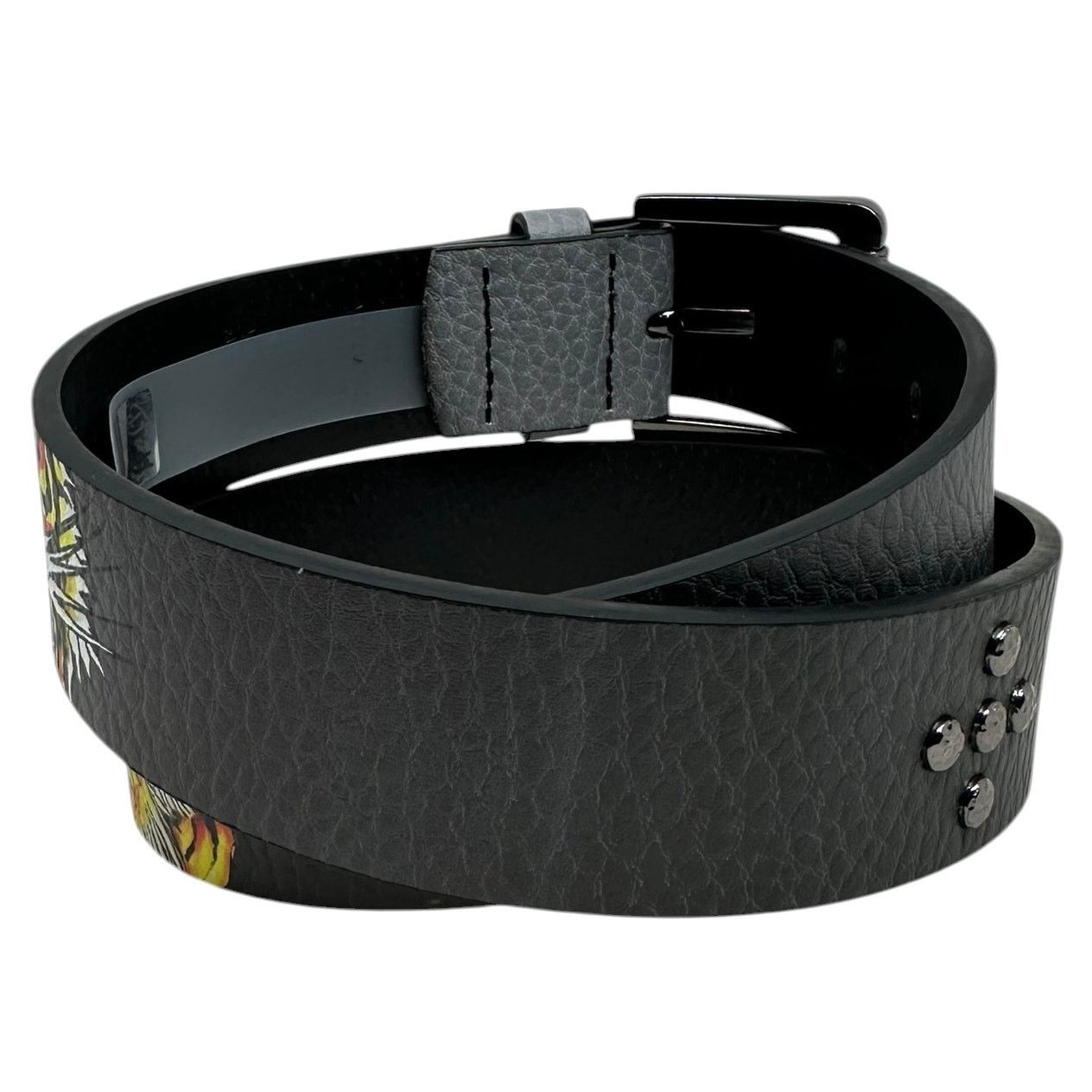 Ed Hardy Ed Hardy Men's Tiger Roar Grey Belt With Rivet Studs Size 34 - 3 Thumbnail