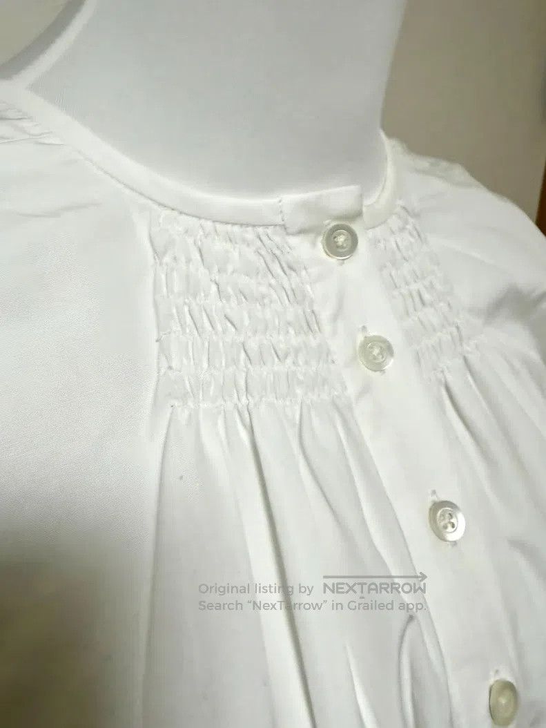 Dries Van Noten Dries Van Noten White Cotton Ruched Top Size M / US 6-8 / IT 42-44 - 5 Thumbnail